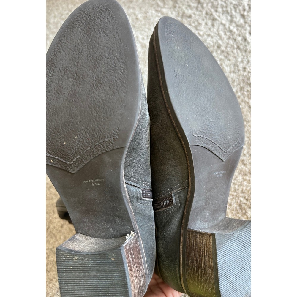 Moto Boho Matisse Teller Grey Leather Tall Knee High Riding Buckle Strap SZ 8.5M - Picture 6 of 9